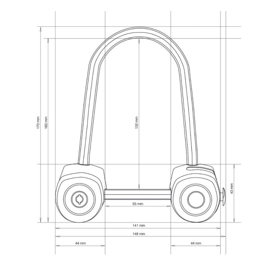 Bikepartner bøjlelås ekstra lang og bred model Forsikringsgodkendt