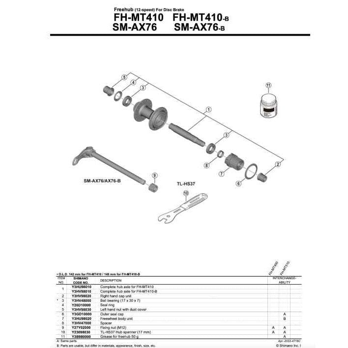 Shimano FH-MT410 Micro Spline Kassettehylster