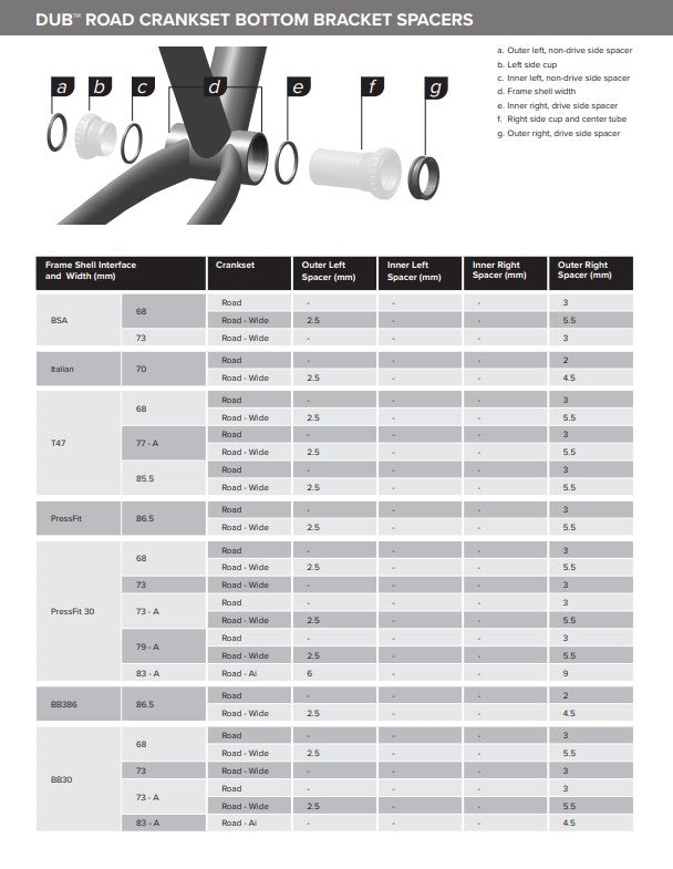 Sram DUB T47 Steel Krankboks Flere Varianter